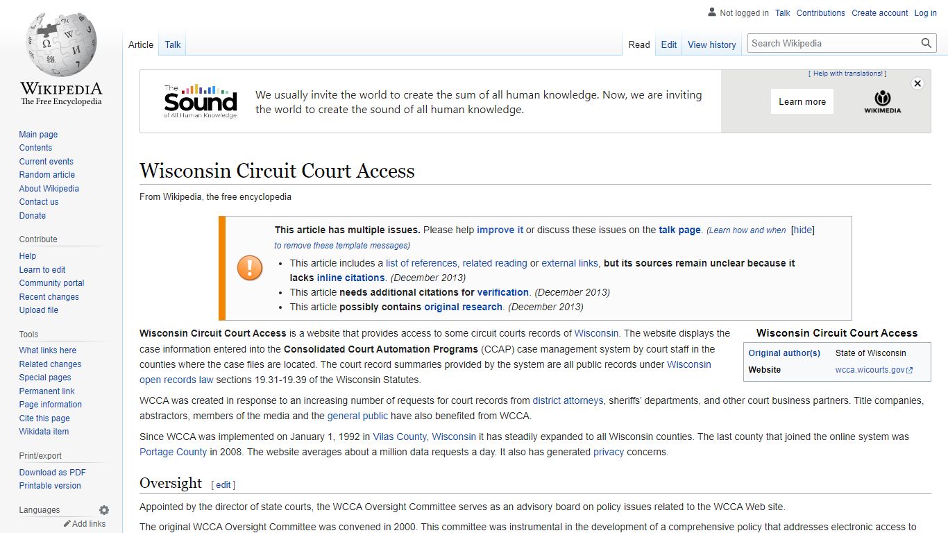 Wisconsin Circuit Court Access - Wikipedia